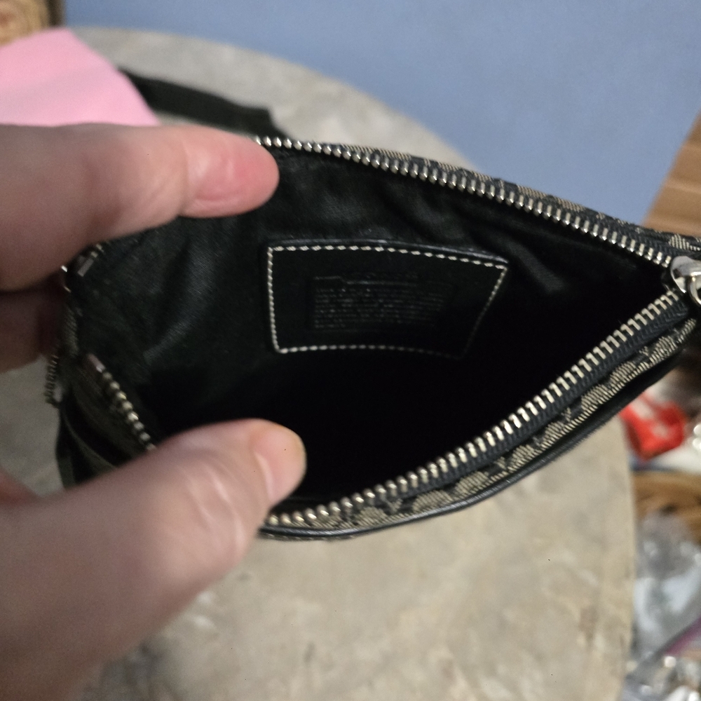 Coach Signature Canvas and Leather Black and Gray Crossbody Bag - Picture 7 of 10